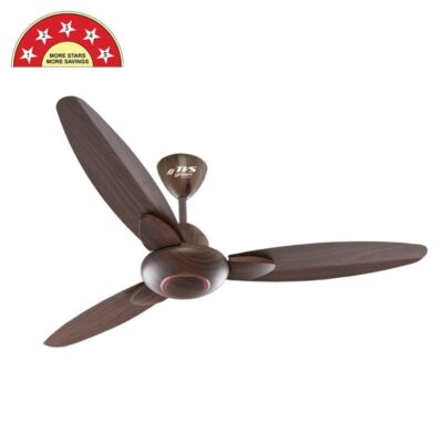 Lucas TVS Green Ario BLDC ceiling fan 1200mm in Dark Wood finish